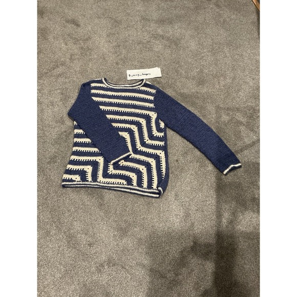 joan bass Sweaters - Joan Bass Sweater Womens Sz M Periwinkle & White Pullover Acrylic Cable Knit